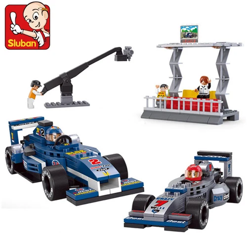 

Sluban M38-B0355 Double F1 Team Toy Children Educational DIY Jigsaw Construction Bricks toys for children scale models