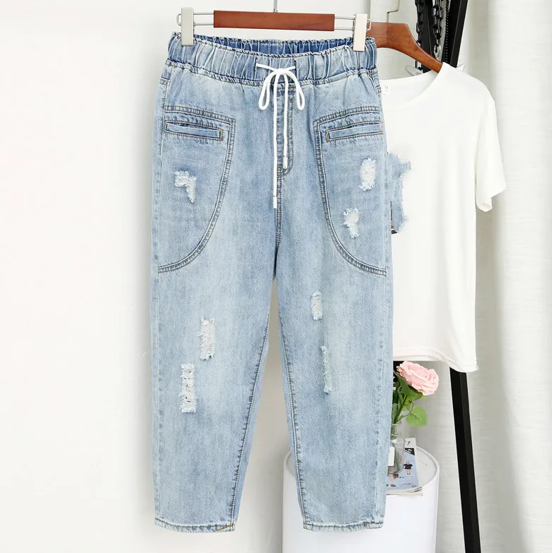 Harem Jeans For Woman High Waist 2019 Casual Plus Size Blue Ankle Length Denim Trousers For Women XL-5XL
Harem Jeans For Woman High Waist 2019 Casual Plus Size Blue Ankle Length Denim Trousers For Women XL-5XL