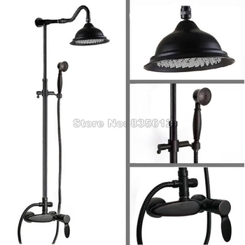 Black Oil Rubbed Bathroom Wall Mounted Single Handle Rain Shower Faucet Set with Tub Mixer Tap + Handheld Shower Head Wrs721
Black Oil Rubbed Bathroom Wall Mounted Single Handle Rain Shower Faucet Set with Tub Mixer Tap + Handheld Shower Head Wrs721