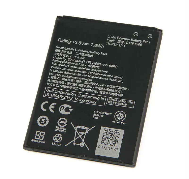 1x 2070mAh 7.8Wh C11P1506 Replacement Battery For ASUS Live G500TG ZC500TG Z00VD ZenFone Go 5.5 inch Batteries
1x 2070mAh 7.8Wh C11P1506 Replacement Battery For ASUS Live G500TG ZC500TG Z00VD ZenFone Go 5.5 inch Batteries