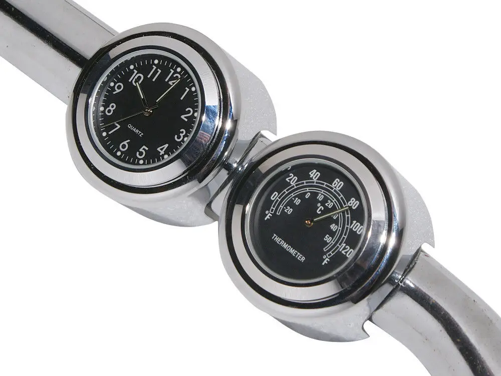 Waterproof 7/8'-1' Handlebar Handle Bar Clock Temp Thermometer For Yamaha A1