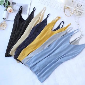 Crop Tops 2020 Summer New Solid Stitching V-neck Camis Female Knitted Short Section Slim Outer Wear Shirt Trend Tank Tops
Crop Tops 2020 Summer New Solid Stitching V-neck Camis Female Knitted Short Section Slim Outer Wear Shirt Trend Tank Tops