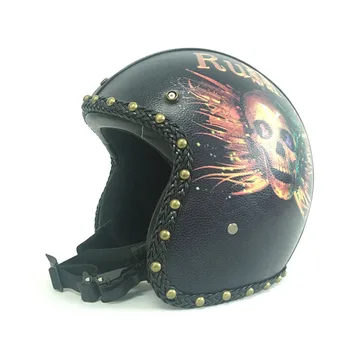 Motorcycle helmet jet Vintage helmet Open face retro 3/4 half helmet Retro Leather Motorcycle Painted casco moto capacete
Motorcycle helmet jet Vintage helmet Open face retro 3/4 half helmet Retro Leather Motorcycle Painted casco moto capacete