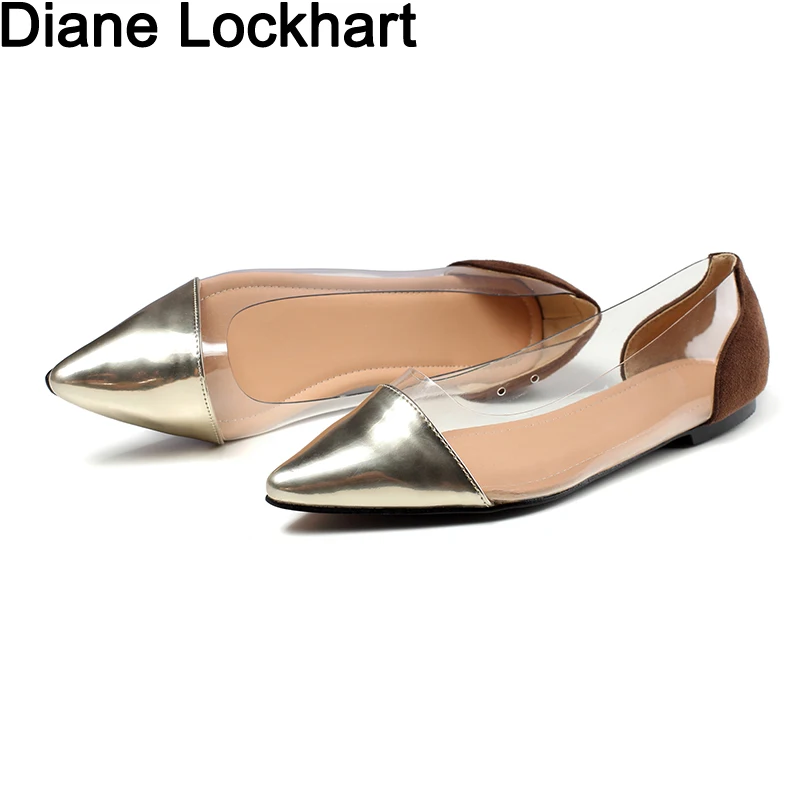 2019 New Spring European American Metal Plate Splice Pointed Shallow Flat Shoes Transparent Large Size Pointed Toe Women's Shoes 
2019 New Spring European American Metal Plate Splice Pointed Shallow Flat Shoes Transparent Large Size Pointed Toe Women's Shoes