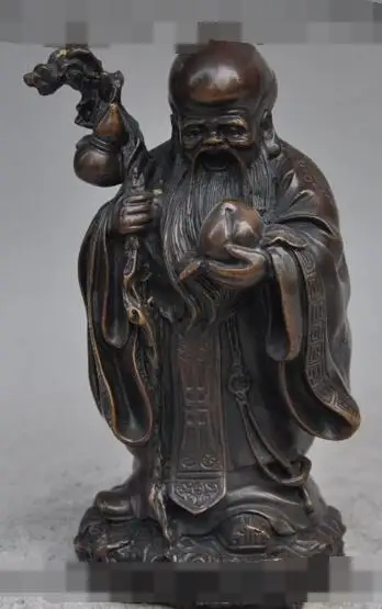 S00734 7"Chinese Taoism Folk Bronze FengShui Peach Longevity God Old People Statue (B0413)
S00734 7"Chinese Taoism Folk Bronze FengShui Peach Longevity God Old People Statue (B0413)
