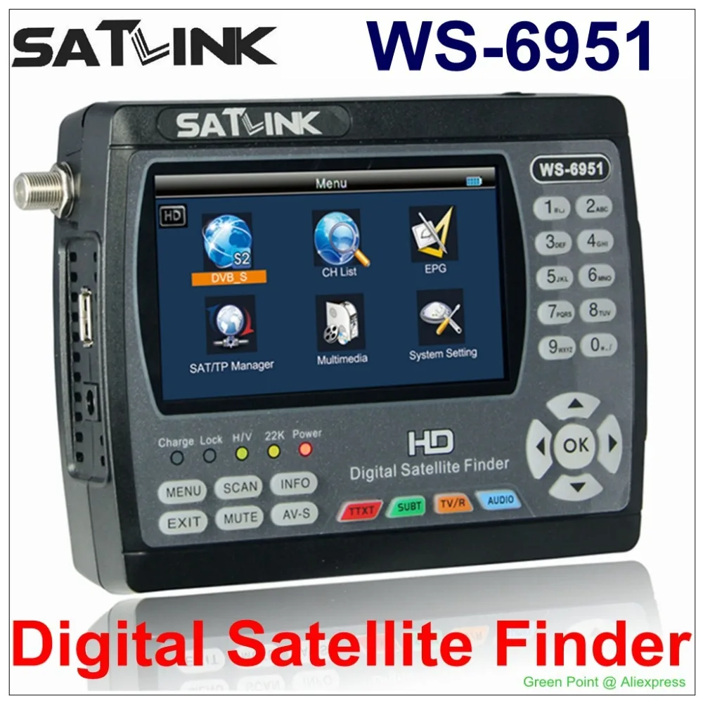 

New Arrival 4.3" TFT Satlink WS-6951 HD Digital Satellite Finder DVB-S/DVB S2 Satellite Meter WS6951 the WS6950 Updated Model