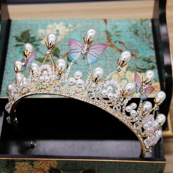 KMVEXO Cute Romantic Pink Blue Butterfly Crowns Wedding Prom Princess Girls Crystal Pearls Tiara Headband Bride Headpiece Diadem
KMVEXO Cute Romantic Pink Blue Butterfly Crowns Wedding Prom Princess Girls Crystal Pearls Tiara Headband Bride Headpiece Diadem
