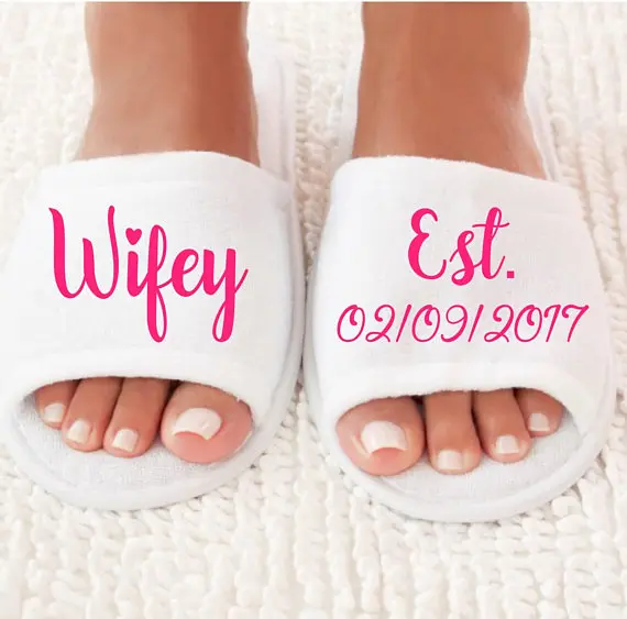 personalized wedding Wifey Slippers, Est Date customize Bride&Bridesmaid name Slippers.Bachelorette party favors gifts
personalized wedding Wifey Slippers, Est Date customize Bride&Bridesmaid name Slippers.Bachelorette party favors gifts