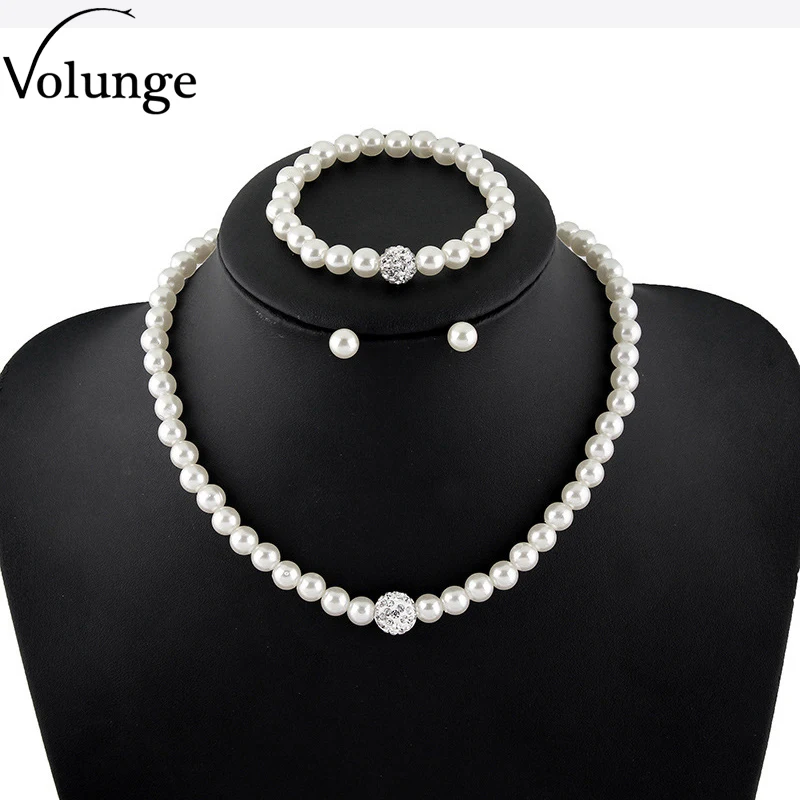 Volunge 2017 Simulated Pearl Crystal Jewelry Necklace Earrings and Bracelet Wedding Jewelry Sets Bridal Fashion Jewelry
Volunge 2017 Simulated Pearl Crystal Jewelry Necklace Earrings and Bracelet Wedding Jewelry Sets Bridal Fashion Jewelry