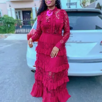 Women Lace Layered Dress Long Maxi Cascading Ruffle Dress Summer High Waist Elegant Dress
Women Lace Layered Dress Long Maxi Cascading Ruffle Dress Summer High Waist Elegant Dress