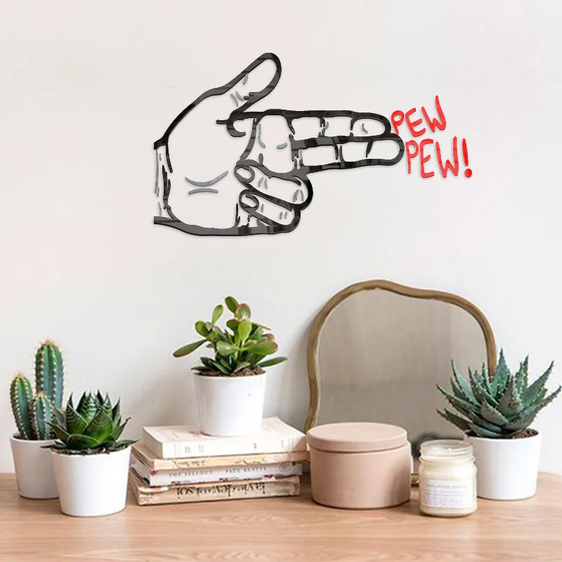 Ins northern wind fingers pistol 3 d acrylic solid wall stick, Korea contracted interesting metope clothing pictures
Ins northern wind fingers pistol 3 d acrylic solid wall stick, Korea contracted interesting metope clothing pictures