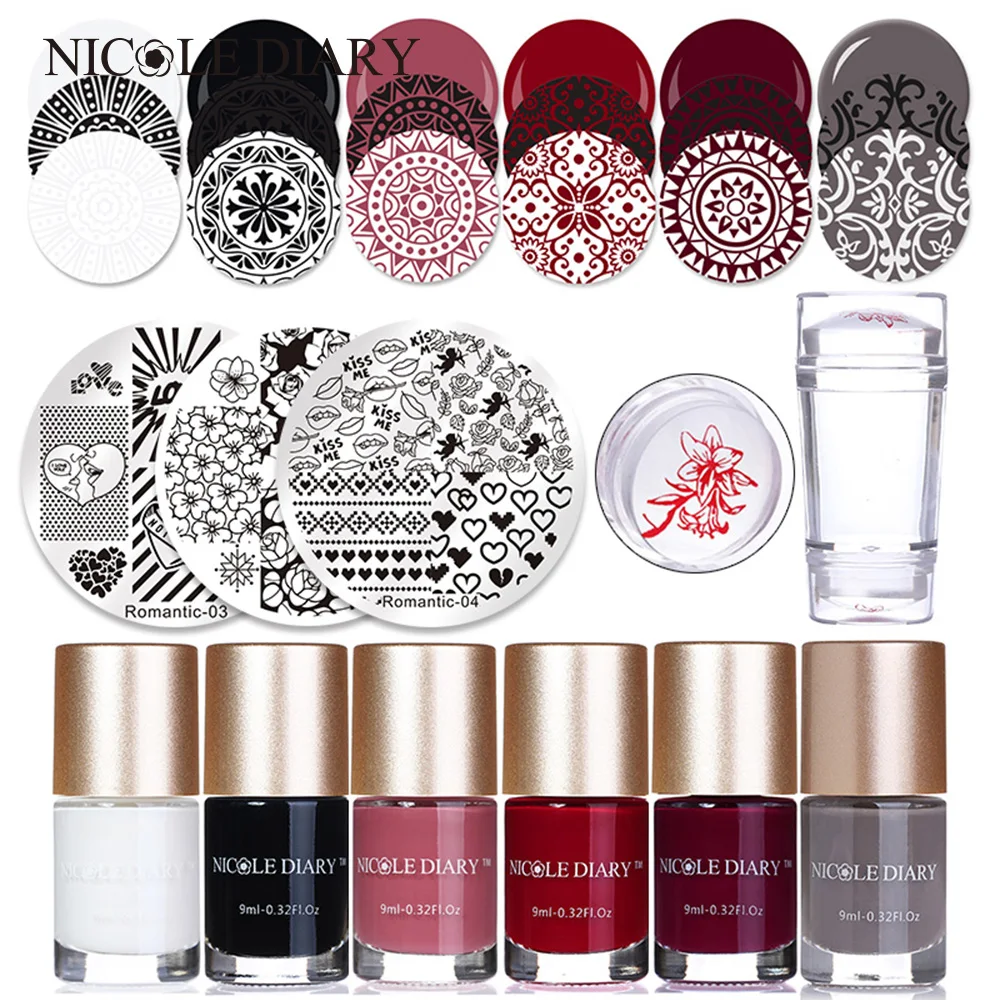 NICOLE DIARY Heart Valentine Stamping Plates Polish Sets Flower Lip Stamp Image Plate Clear Stamper Scrapers Nail Art Tools Kit
NICOLE DIARY Heart Valentine Stamping Plates Polish Sets Flower Lip Stamp Image Plate Clear Stamper Scrapers Nail Art Tools Kit