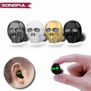 

2019 New Skull Bone Bluetooth Earphone with Microphone Noise Cancelling Hi-Fi Handsfree Bass Stereo Mini Micro Earbud Earpiece