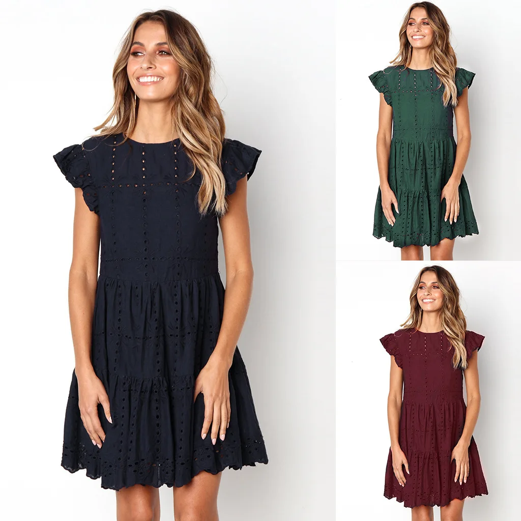 Women Summer Mini Dress Ladies Ruffles Navy Green Burgundy Dress Ruffled Beach Party Night Dresses Vestidos De Verano
Women Summer Mini Dress Ladies Ruffles Navy Green Burgundy Dress Ruffled Beach Party Night Dresses Vestidos De Verano