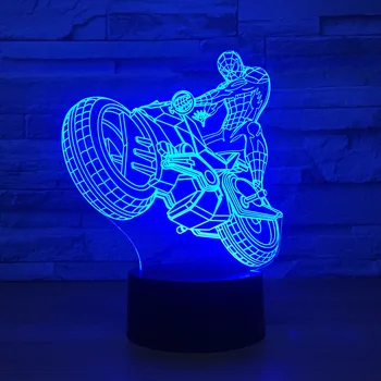 New Spider Man Ride Motorcycle 3D Lamp LED 3D Night light USB 7 Color Changing Nightlight Touch Desk Table Light Home Decor
New Spider Man Ride Motorcycle 3D Lamp LED 3D Night light USB 7 Color Changing Nightlight Touch Desk Table Light Home Decor