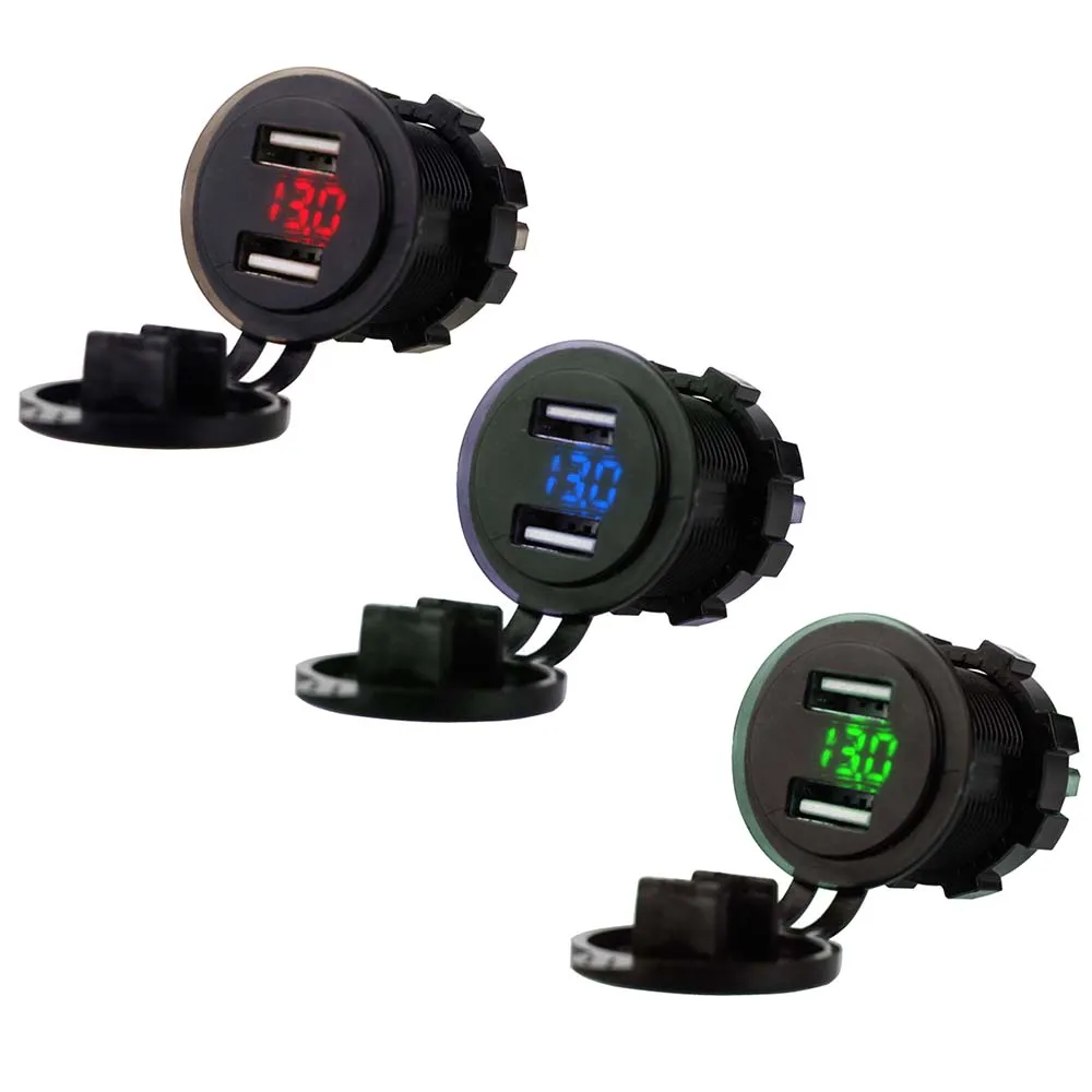 Dual USB Port Car Charger Cigarette Lighter Socket Plug LED Voltmeter Waterproof Mobile Phone Smart Charging Adapter 5v 2.1A
Dual USB Port Car Charger Cigarette Lighter Socket Plug LED Voltmeter Waterproof Mobile Phone Smart Charging Adapter 5v 2.1A