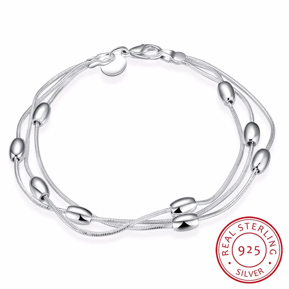 Lekani Three Lines Beads Charm Bracelet 925 Sterling Silver Fine Jewelry Gloss Bracelet Ball Bileklik Joyas De Plata
Lekani Three Lines Beads Charm Bracelet 925 Sterling Silver Fine Jewelry Gloss Bracelet Ball Bileklik Joyas De Plata