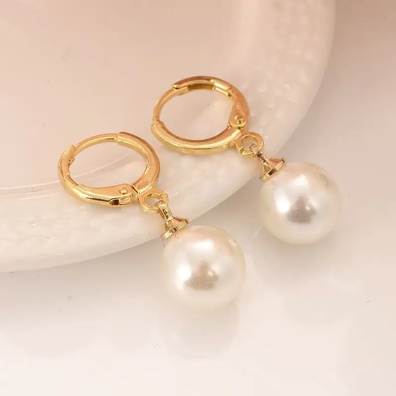 Big Bead Ball Pendant 14 K Fine Gold GF Drop Dangle Solid Earrings for Women Simulated Pearl
Big Bead Ball Pendant 14 K Fine Gold GF Drop Dangle Solid Earrings for Women Simulated Pearl
