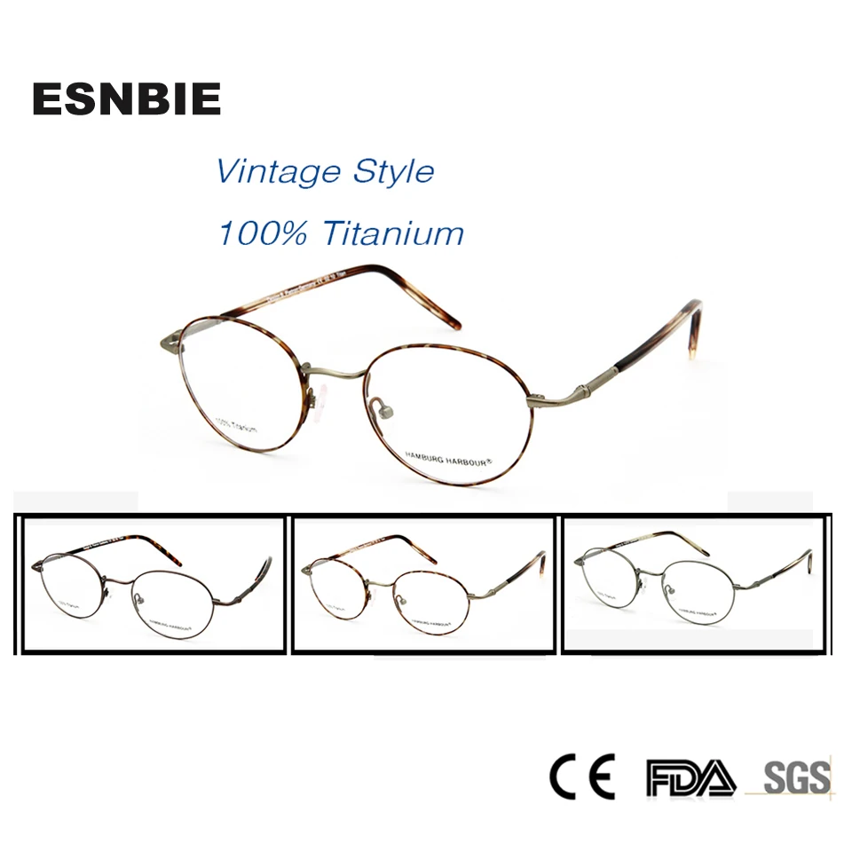 ESNBIE Eyewear & Accessories Classic Design Titanium Vintage Round Glass Frames Flexible Retro Eyewear Frame
ESNBIE Eyewear & Accessories Classic Design Titanium Vintage Round Glass Frames Flexible Retro Eyewear Frame