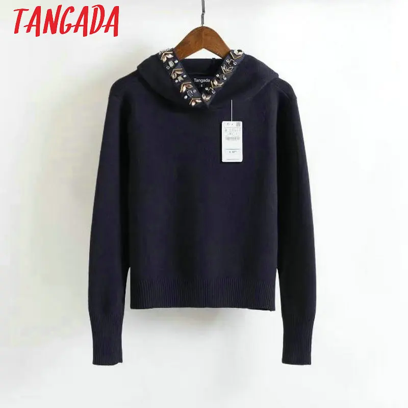 Tangada Spring Chic Beading Hooded Sweaters Pullovers Fashion short Sweater Women Pullover Ladies Cropped Jumper Pull Femme RY16
Tangada Spring Chic Beading Hooded Sweaters Pullovers Fashion short Sweater Women Pullover Ladies Cropped Jumper Pull Femme RY16