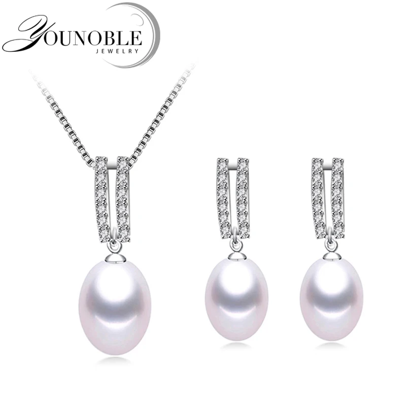 Pearl Jewelry Set Natural Freshwater Pearl Necklace Drop Earrings 925 Sterling Silver Jewelry For Women Wedding Gift in Box
Pearl Jewelry Set Natural Freshwater Pearl Necklace Drop Earrings 925 Sterling Silver Jewelry For Women Wedding Gift in Box