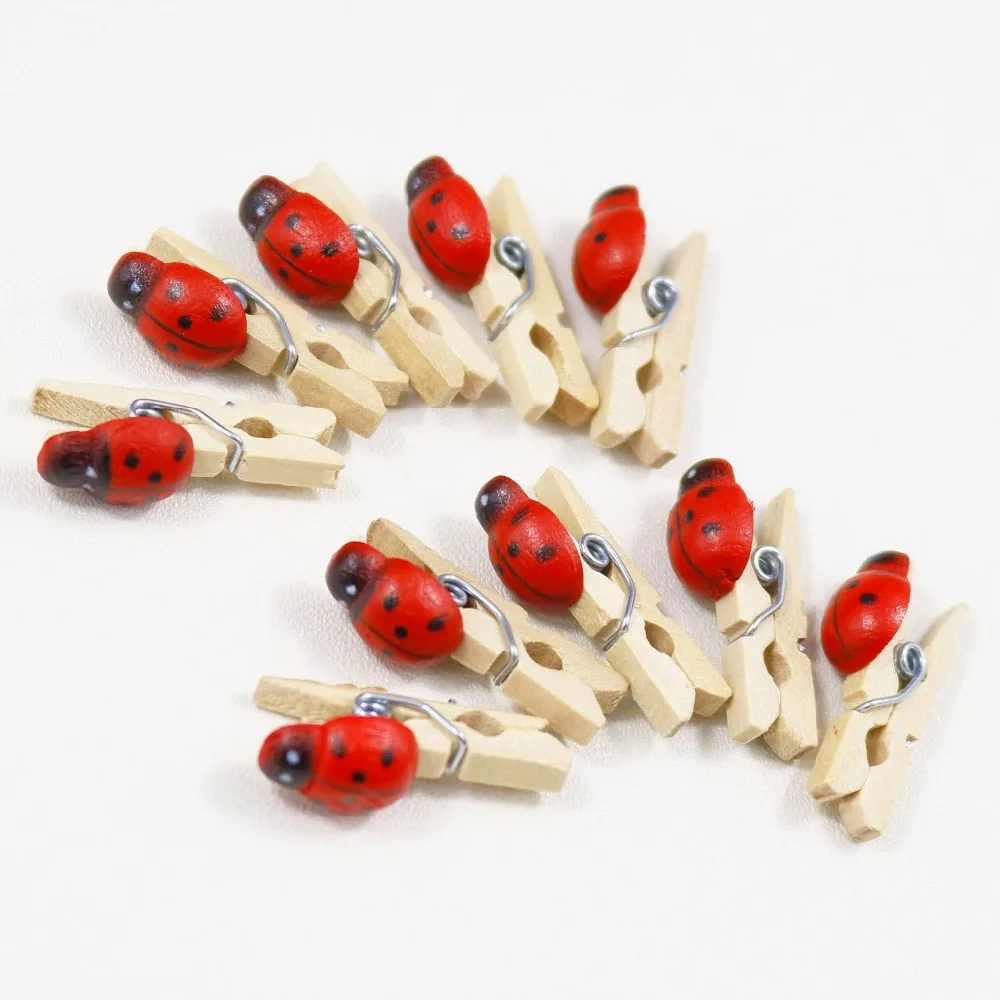 50pcs Ladybug Mini Wooden Clips Wood DIY Photo Card Message Pegs Pin Clothespin Craft Gift Food Bags Clips Home Decor
50pcs Ladybug Mini Wooden Clips Wood DIY Photo Card Message Pegs Pin Clothespin Craft Gift Food Bags Clips Home Decor