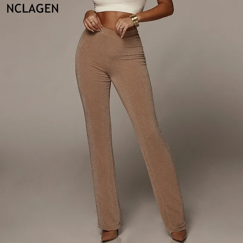 NCLAGEN 2019 New Women Shining Lurex Flare Pants Loose Casual Sweat Butt Pants High Waist Capris Street Fashion Mujer Pantalons
NCLAGEN 2019 New Women Shining Lurex Flare Pants Loose Casual Sweat Butt Pants High Waist Capris Street Fashion Mujer Pantalons