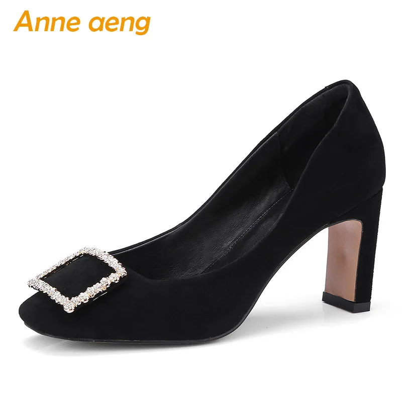 2019 New Genuine Leather Women Pumps High Square Heel Pointed Toe Shallow Crystal Sexy Ladies Women Kid Suede Shoes Black Pumps
2019 New Genuine Leather Women Pumps High Square Heel Pointed Toe Shallow Crystal Sexy Ladies Women Kid Suede Shoes Black Pumps