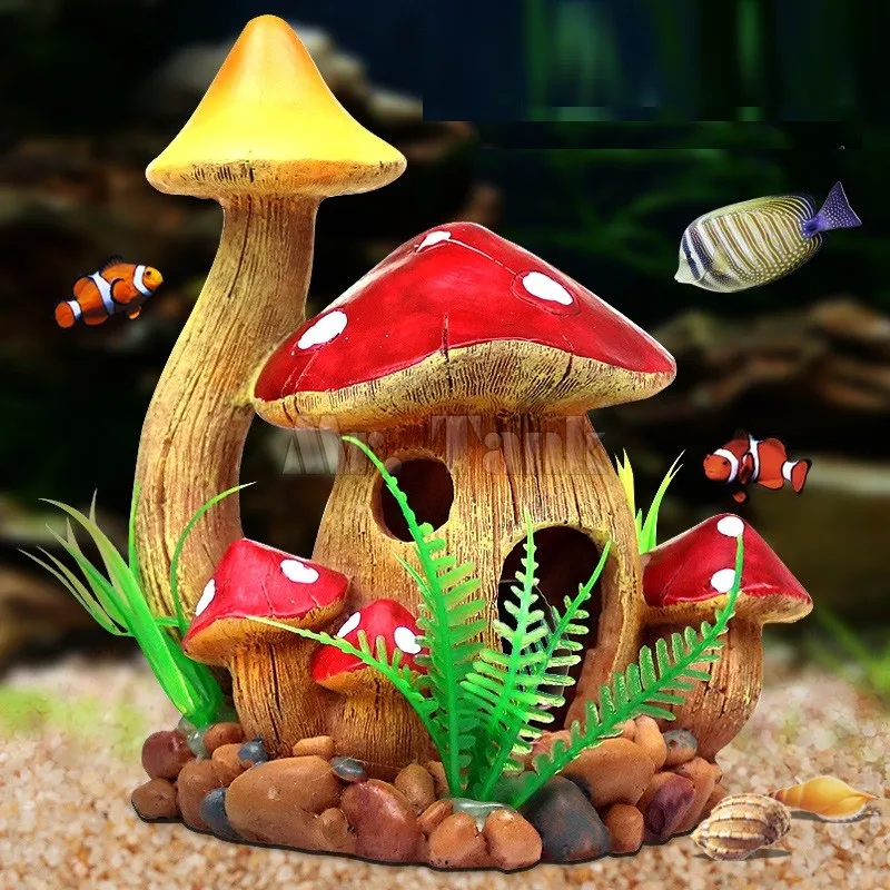 Mr.Tank Mushroom Aquarium Decorations Ornament Artificial Resin Fish Hiding Landscape Accessories Pet Fish Escape Holes
Mr.Tank Mushroom Aquarium Decorations Ornament Artificial Resin Fish Hiding Landscape Accessories Pet Fish Escape Holes