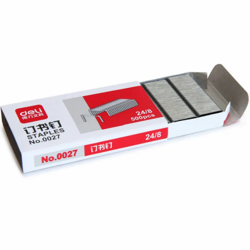 500 Pcs/box Hot 24/8 Staple Metal Silver Thick Layer Rust-proof Powerful Staple Stationery Binding S0upply Can Nail 50 Pages
500 Pcs/box Hot 24/8 Staple Metal Silver Thick Layer Rust-proof Powerful Staple Stationery Binding S0upply Can Nail 50 Pages