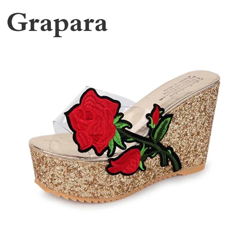 Summer Slippers Women Shoes Woman Slides Fashion Floral Platform Shoes Female Elegant High Heel Wedges Gold Ladies Shoes Grapara
Summer Slippers Women Shoes Woman Slides Fashion Floral Platform Shoes Female Elegant High Heel Wedges Gold Ladies Shoes Grapara