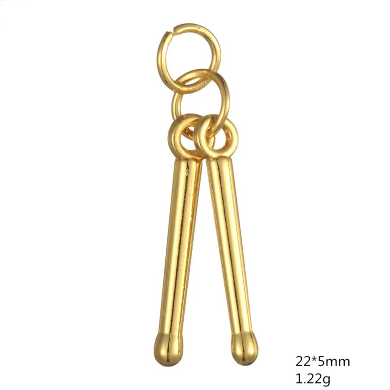 Antique Silver Gold Play Drum Stick Pendant Charms For Handmade Jewelry Bracelets Necklace Making DIY Accessories 50PCS | Украшения и
