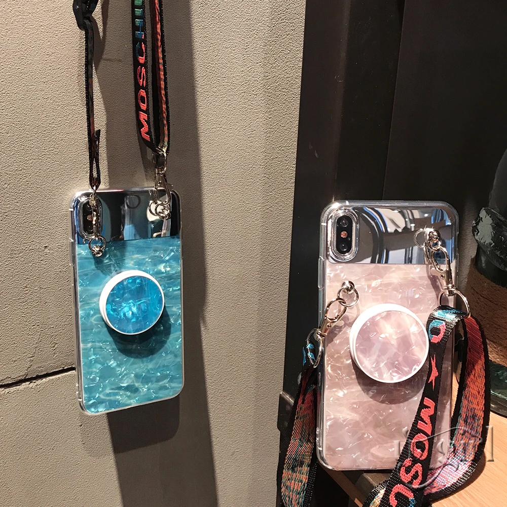 Luxury Mirror surface case For iphone X XS XR XS MAX 6 6s 7 8 Plus Case Water Texture Silicone Soft Hang Rope Back Cover
Luxury Mirror surface case For iphone X XS XR XS MAX 6 6s 7 8 Plus Case Water Texture Silicone Soft Hang Rope Back Cover