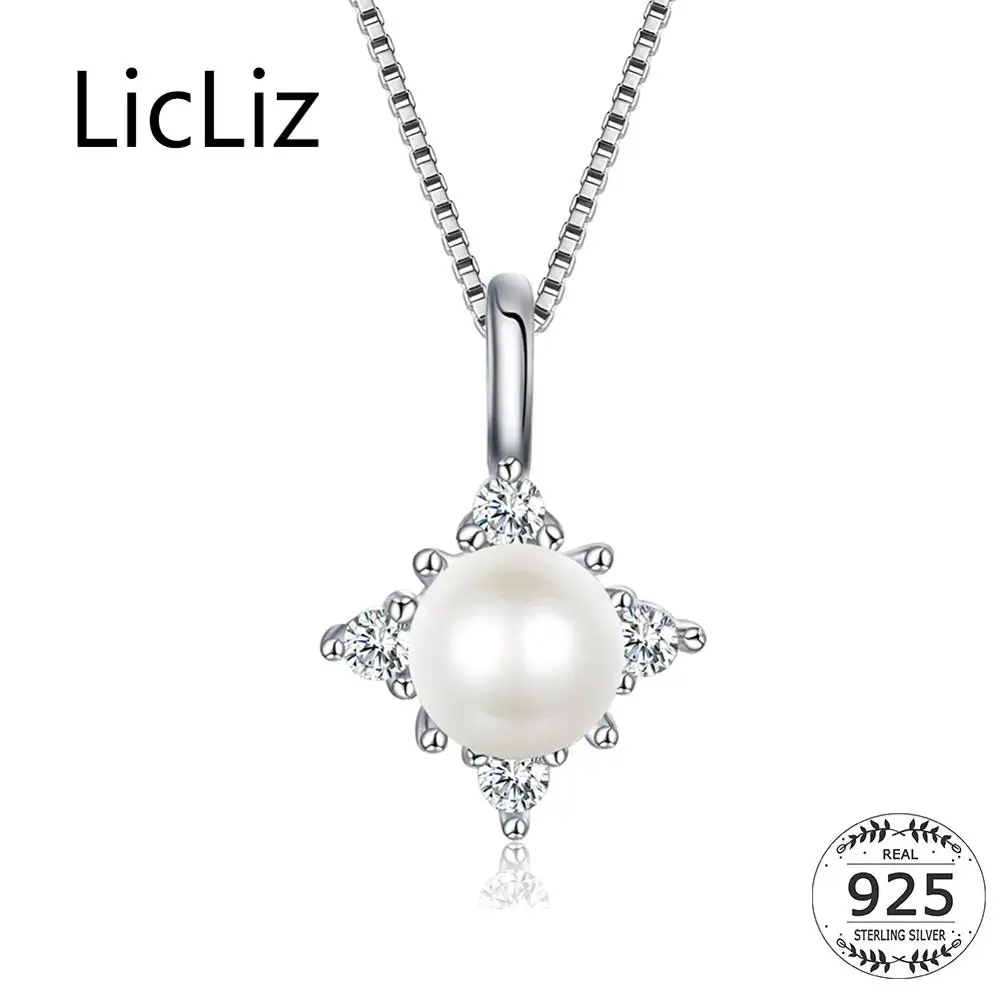 LicLiz 925 Sterling Silver Freshwater Pearl Pendant Necklaces for Women Round CZ Zircon Necklace Charms Link Chain LN0419
LicLiz 925 Sterling Silver Freshwater Pearl Pendant Necklaces for Women Round CZ Zircon Necklace Charms Link Chain LN0419