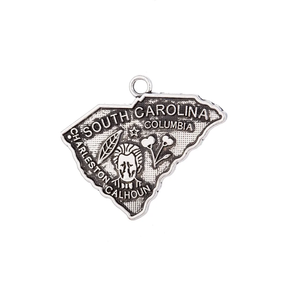 10pcs Charms South Carolina Map 26x22mm Antique Silver Pendant South Carolina Map Charms For Jewelry Making Jewelry Findings
10pcs Charms South Carolina Map 26x22mm Antique Silver Pendant South Carolina Map Charms For Jewelry Making Jewelry Findings