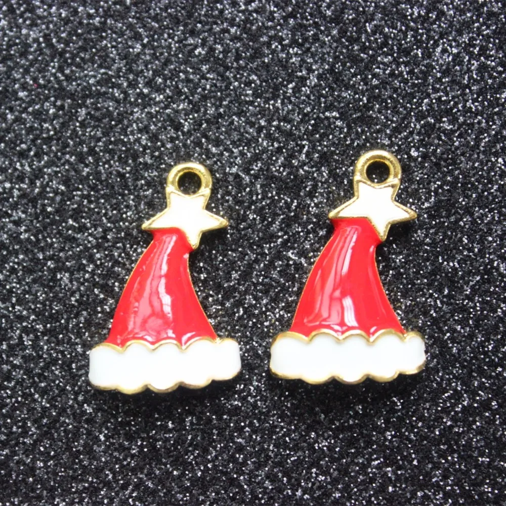 10PCS Gold Zinc Alloy Metal Colorful Enamel Christmas Santa Claus Hat Charms Handmade Pendant DIY Necklace Beads Jewelry Finding 
10PCS Gold Zinc Alloy Metal Colorful Enamel Christmas Santa Claus Hat Charms Handmade Pendant DIY Necklace Beads Jewelry Finding