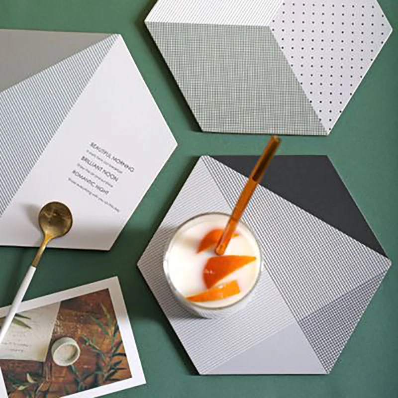 Baispo Hexagonal Soft Wood Coaster Geometric Print Stitching Color Pot Mat Non-slip Anti-scalding Anti-fouling Placemat Tablemat
Baispo Hexagonal Soft Wood Coaster Geometric Print Stitching Color Pot Mat Non-slip Anti-scalding Anti-fouling Placemat Tablemat