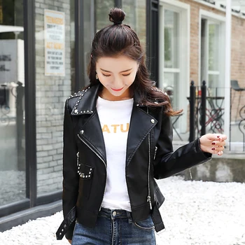 2020 Spring And Autumn New Beaded Women's Leather Jacket Short Slim Rivet Women's Clothing Fashion Leather Coat Female Black
2020 Spring And Autumn New Beaded Women's Leather Jacket Short Slim Rivet Women's Clothing Fashion Leather Coat Female Black