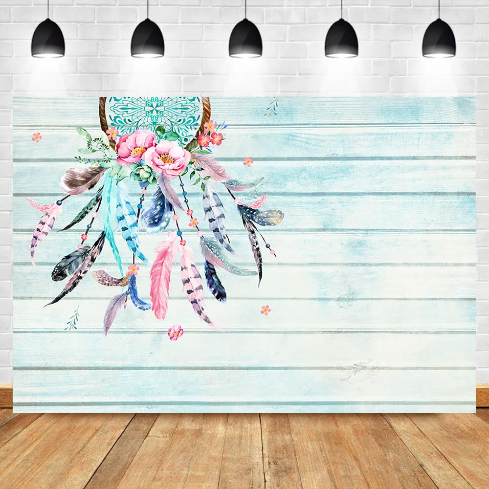 Vninyl Blue Wood Custom Birthday Party photography backdrops Feather Dreamcatcher Photo Background Photophone
Vninyl Blue Wood Custom Birthday Party photography backdrops Feather Dreamcatcher Photo Background Photophone