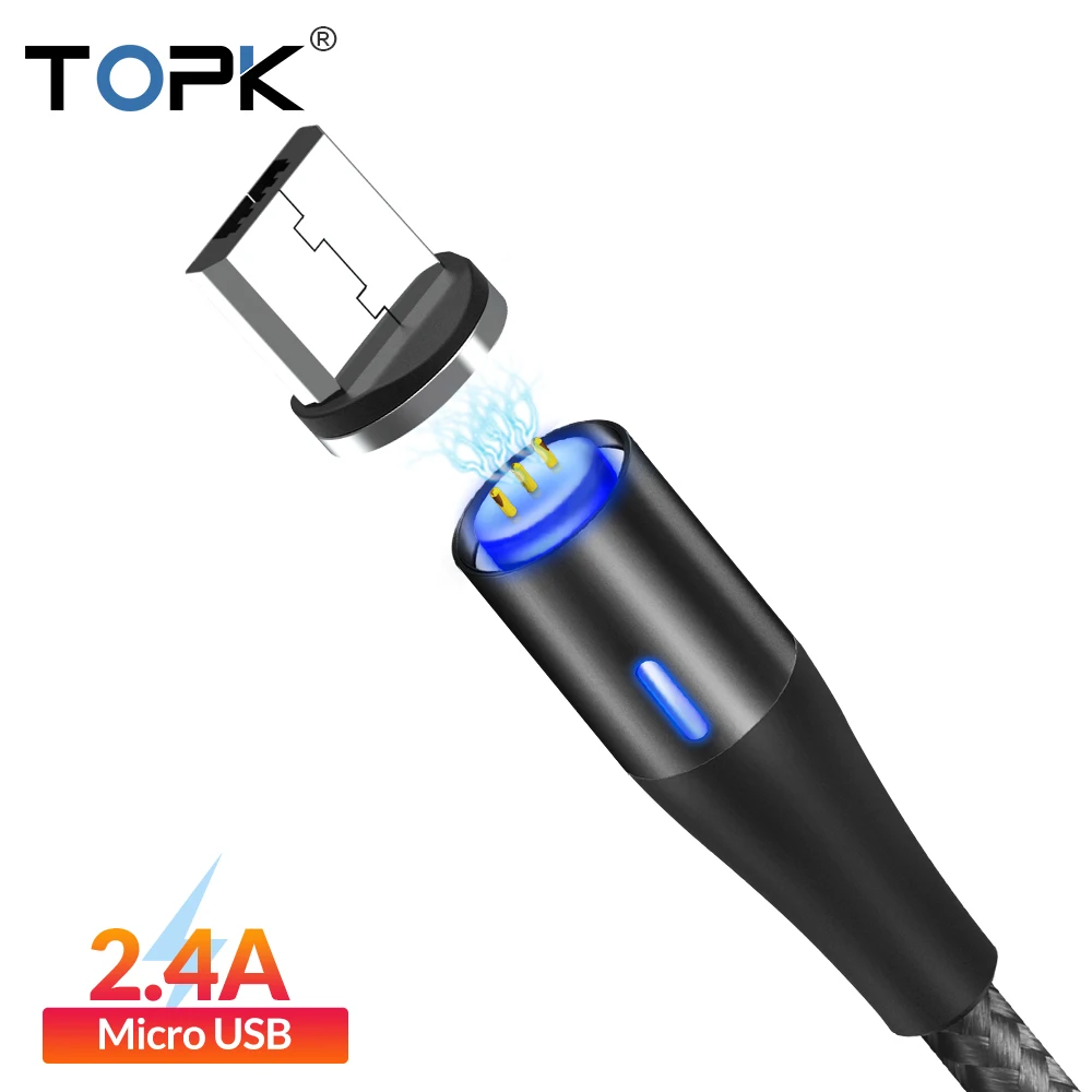 TOPK Magnetic Micro USB Cable Fast Data Sync Charging Cable for Samsung Galaxy S7 Xiaomi Redmi Note 4 Tablet Android Phone Cable
TOPK Magnetic Micro USB Cable Fast Data Sync Charging Cable for Samsung Galaxy S7 Xiaomi Redmi Note 4 Tablet Android Phone Cable