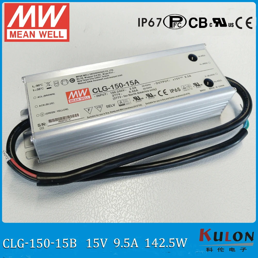 Original MEAN WELL 150W 15V IP67 waterproof LED driver CLG-150-15B 150W 9.5A PFC meanwell adjustable LED power supply 15V
Original MEAN WELL 150W 15V IP67 waterproof LED driver CLG-150-15B 150W 9.5A PFC meanwell adjustable LED power supply 15V