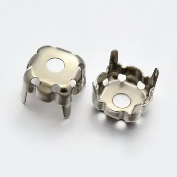 Square Brass Rhinestone Claw Settings, Platinum, 6x6x0.25mm; Fit for 6x6mm square cabochon; about 2000pcs/bag
Square Brass Rhinestone Claw Settings, Platinum, 6x6x0.25mm; Fit for 6x6mm square cabochon; about 2000pcs/bag