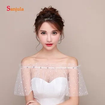 Glitter Stras Decoration Bridal Warps Tulle Boat Neck Beaded Wedding Shawl for Women Evening Party Capes mantella sposa W16
Glitter Stras Decoration Bridal Warps Tulle Boat Neck Beaded Wedding Shawl for Women Evening Party Capes mantella sposa W16