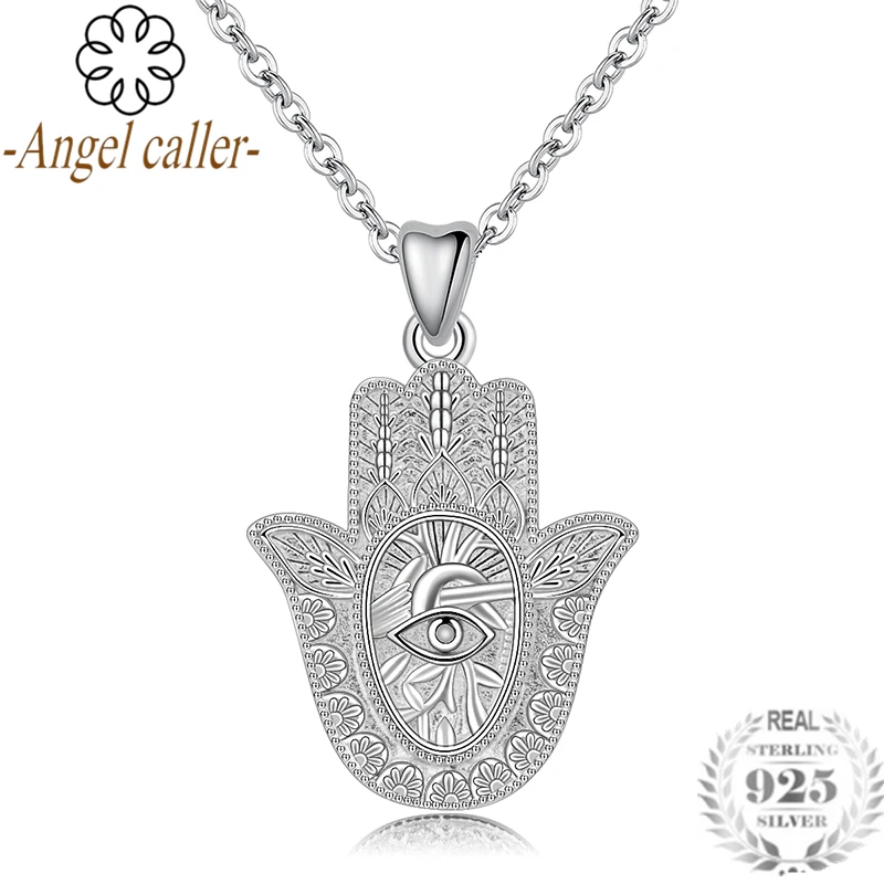 Angel Caller Genuine 925 Sterling Silver Hamsa Hand Pendant Necklace for Women Girls Anniversary Gift Fine Jewelry CYD312
Angel Caller Genuine 925 Sterling Silver Hamsa Hand Pendant Necklace for Women Girls Anniversary Gift Fine Jewelry CYD312