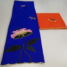 HFX High Quality African Bazin Cotton Lace Royal Blue/Orange French Lace Flower Embroidery Lace Swiss Voile Fabric L204-11
HFX High Quality African Bazin Cotton Lace Royal Blue/Orange French Lace Flower Embroidery Lace Swiss Voile Fabric L204-11