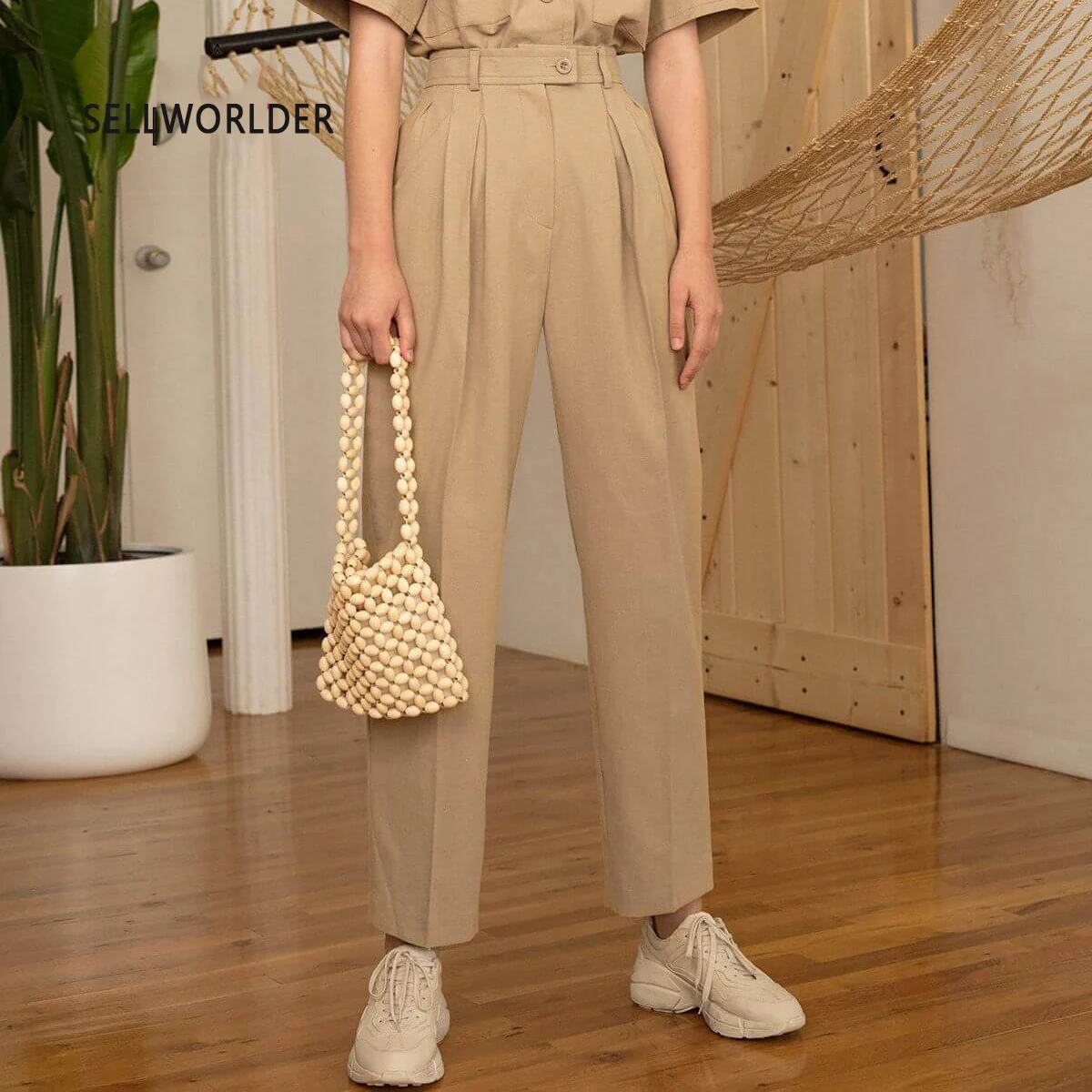 2019 SELLWORLDER New Fashion Women's high waist Monochromatic Safari style Pants Smart pants
2019 SELLWORLDER New Fashion Women's high waist Monochromatic Safari style Pants Smart pants