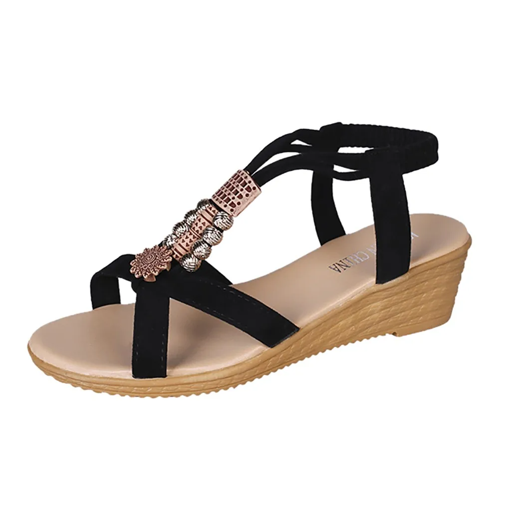 SAGACE Ladies Fashion Beaded Bohemian Beach Student Sandals Women's Beach Sandals Elastic Flat Shape Slider Shoes
SAGACE Ladies Fashion Beaded Bohemian Beach Student Sandals Women's Beach Sandals Elastic Flat Shape Slider Shoes