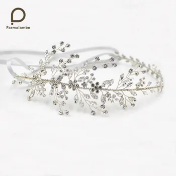 Parmalambe Wedding Silver Hair Vine Rhinestone Crystal With Ribbon Hair Jewelry Handmade Bridal Headpieces Bridal Jewelry
Parmalambe Wedding Silver Hair Vine Rhinestone Crystal With Ribbon Hair Jewelry Handmade Bridal Headpieces Bridal Jewelry