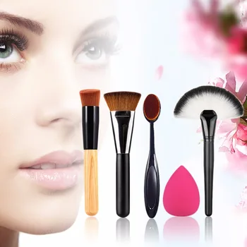 5pcs/set Pro Cosmetics Makeup Brushes Set Kits Tool Powder Blush Contour Foundation Brush 4 Make Up brush + 1 Sponge Puff
5pcs/set Pro Cosmetics Makeup Brushes Set Kits Tool Powder Blush Contour Foundation Brush 4 Make Up brush + 1 Sponge Puff