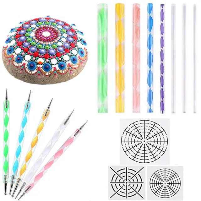 Mandala Dotting Tool Set Embossing Stylus Nail Art Painting Stencil Template Acrylic Rod Pottery Clay Craft Stamp 16 5 8 3 PCS
Mandala Dotting Tool Set Embossing Stylus Nail Art Painting Stencil Template Acrylic Rod Pottery Clay Craft Stamp 16 5 8 3 PCS